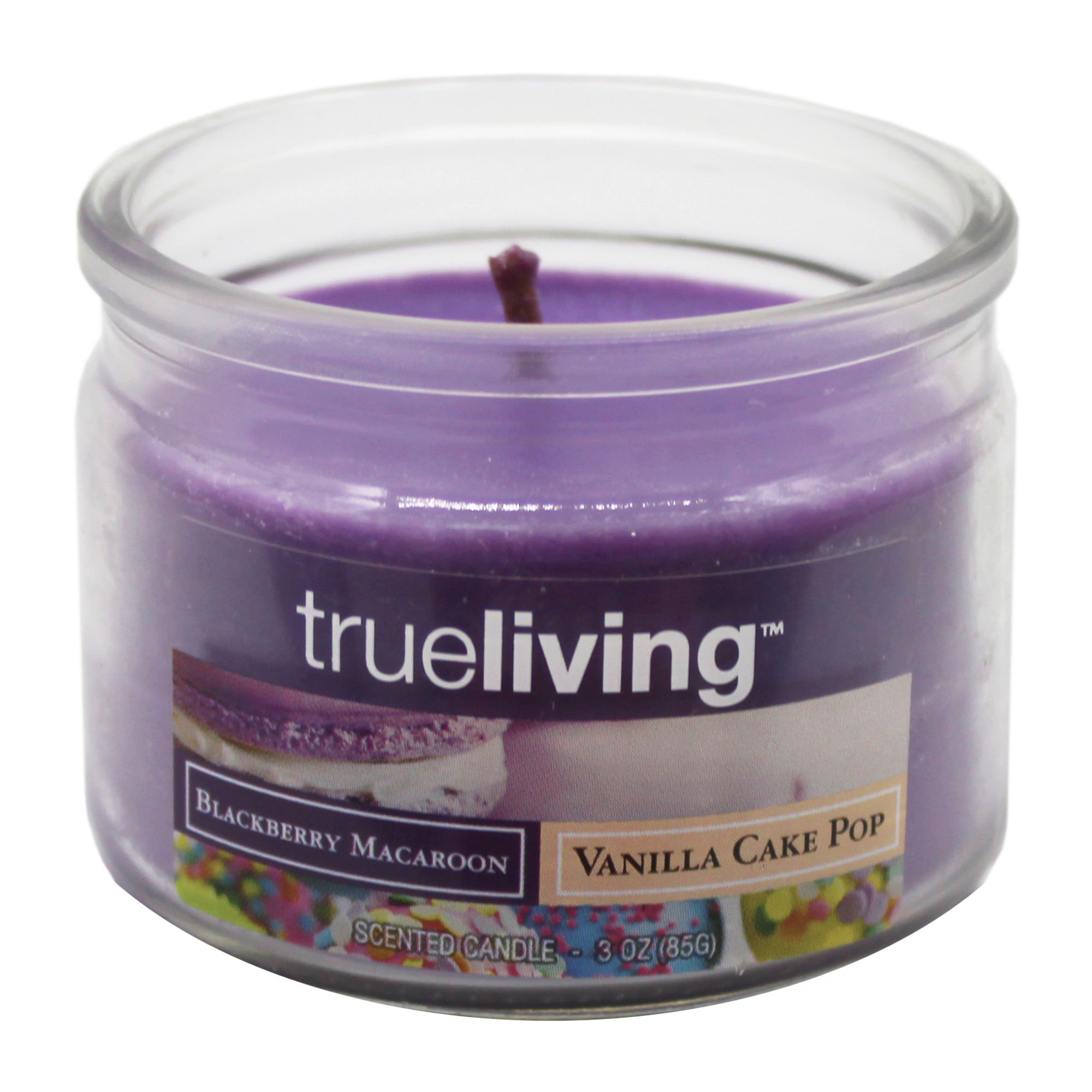 True Living 3OZ Blackberry Macaroon Scented Candle