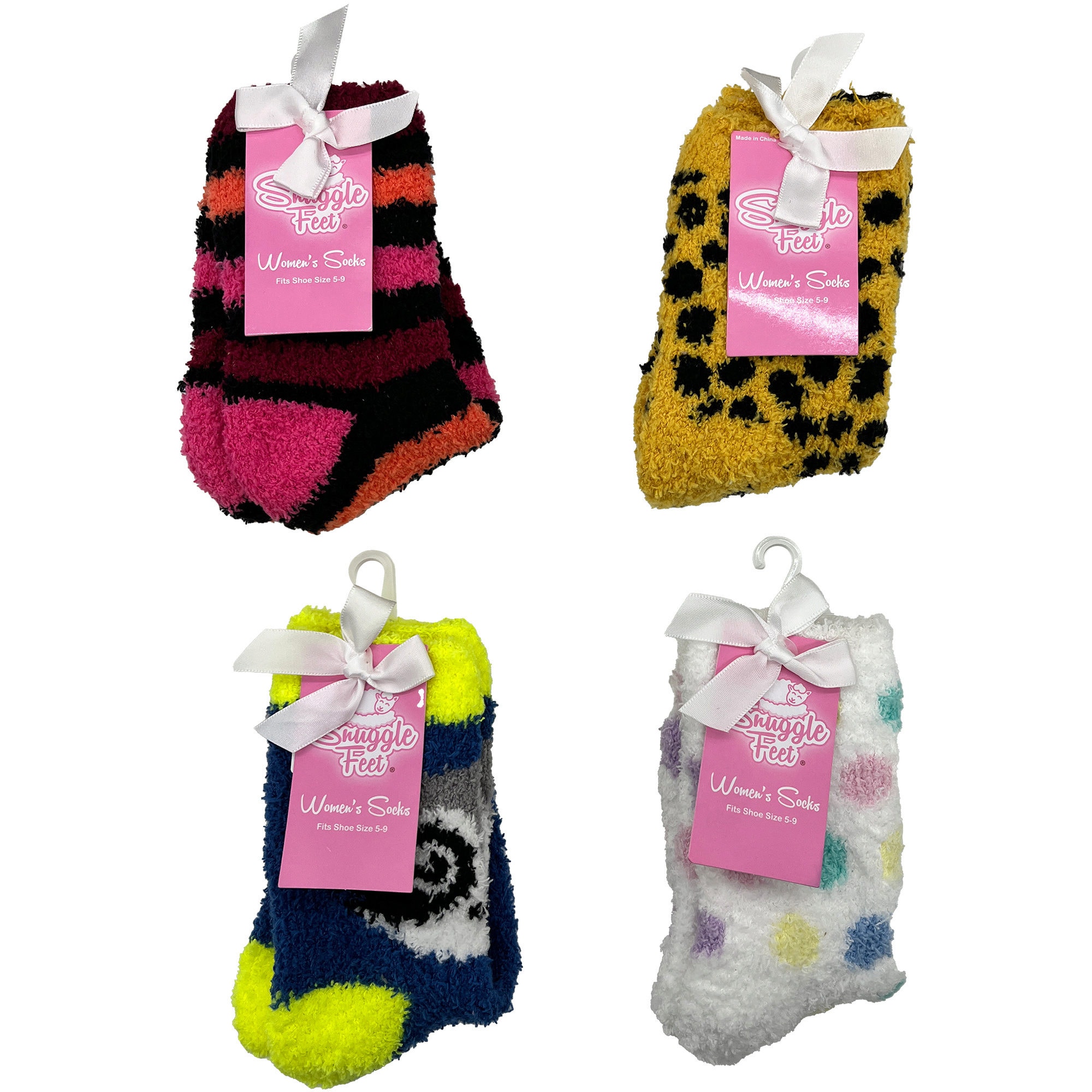 1 Pack Fuzzy Socks in Assorted Designs Size 9-11