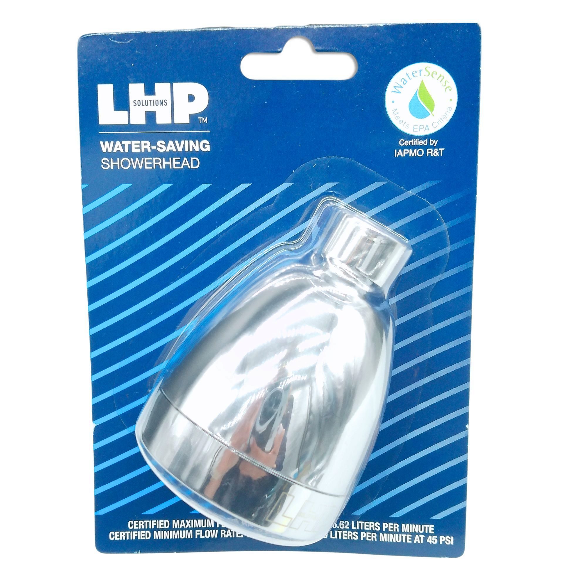 LHP Solutions 1.8 GPM High Efficiency Low Flow Showerhead with Chrome Finish in Display