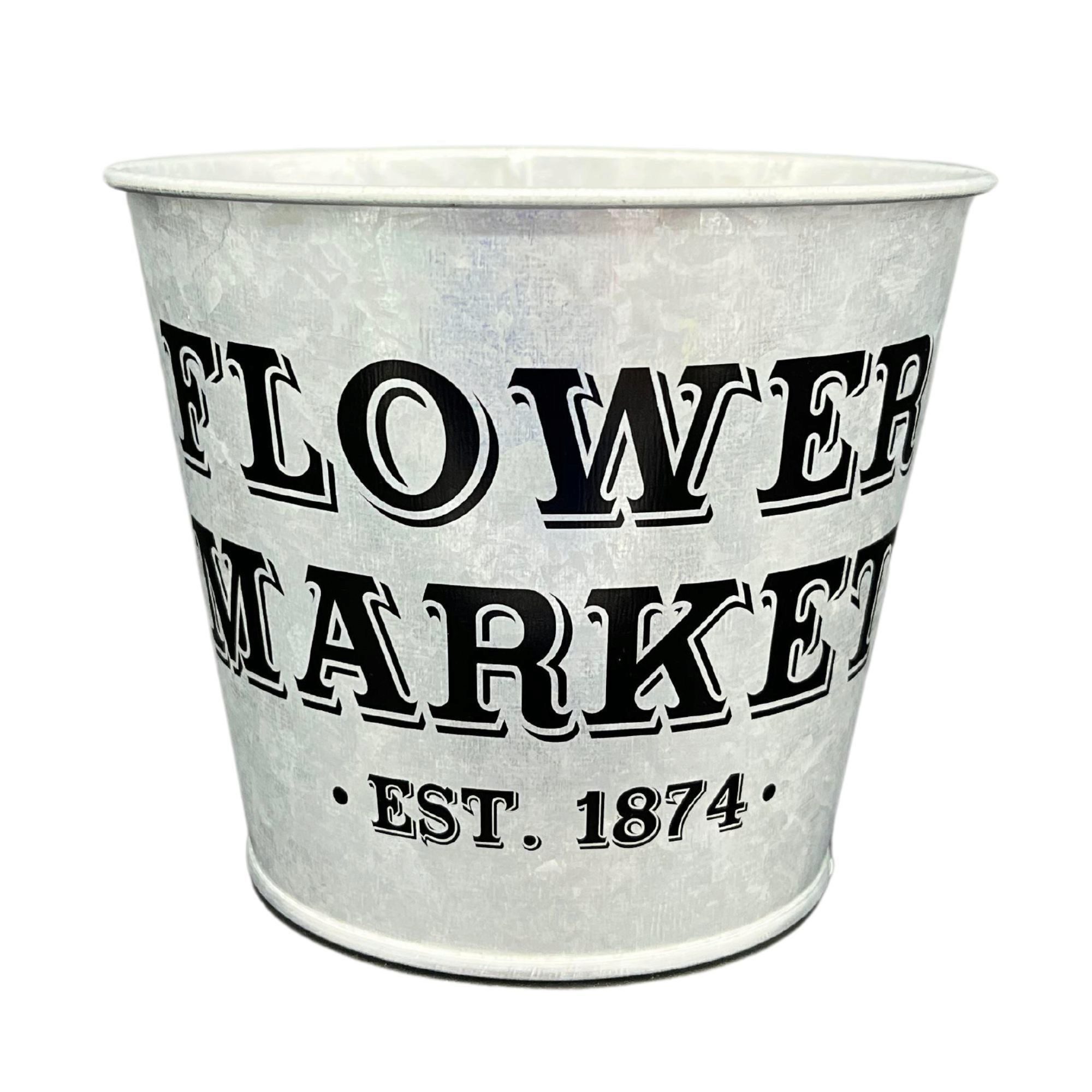 Vintage Flower Market 4.5″ Metal Planter