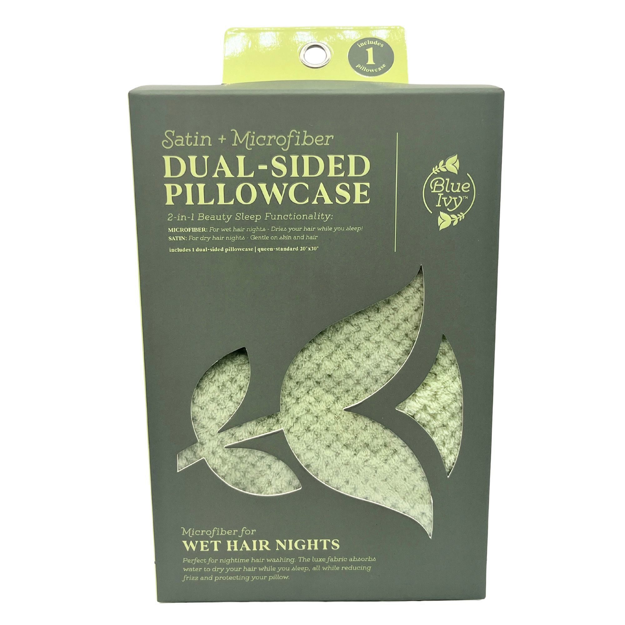 BlueIvy Microfiber & Satin Reversible Pillowcase in Sage Color