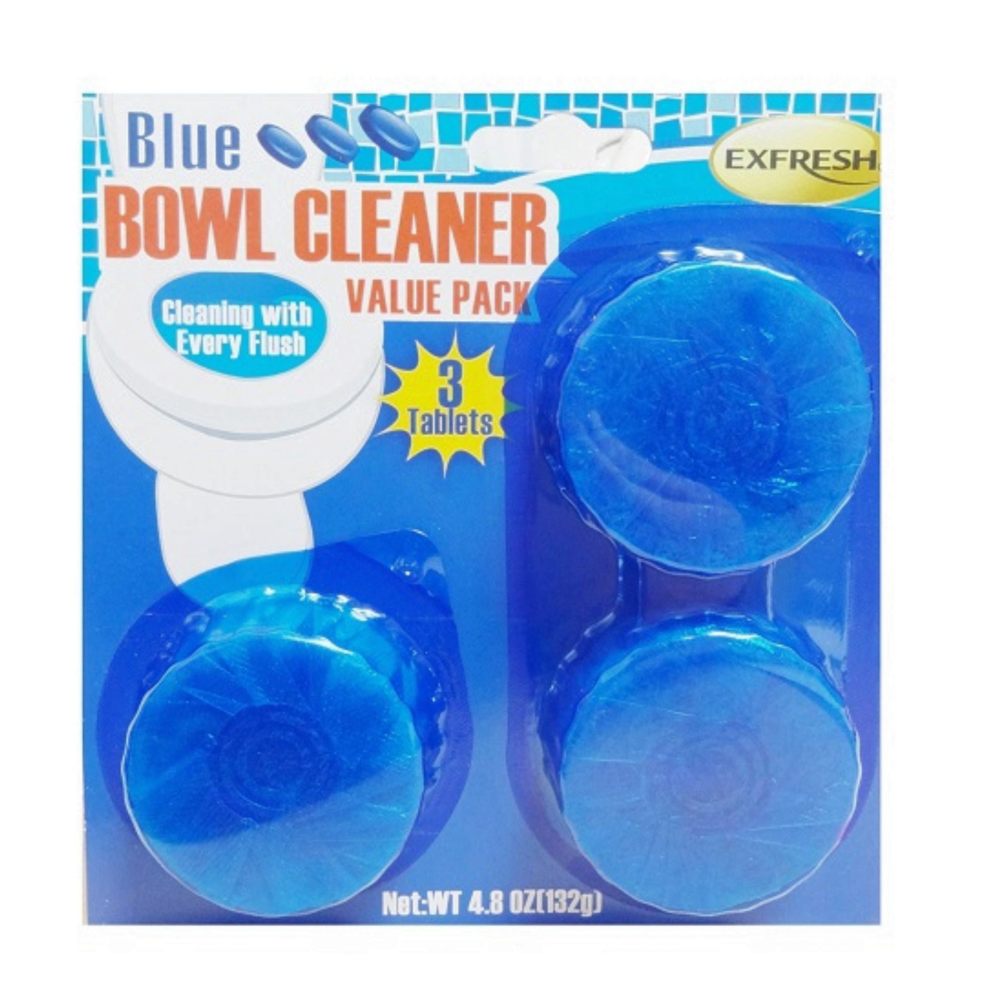 Exfresh 3 Pack Blue Toilet Bowl Cleaner Tablets