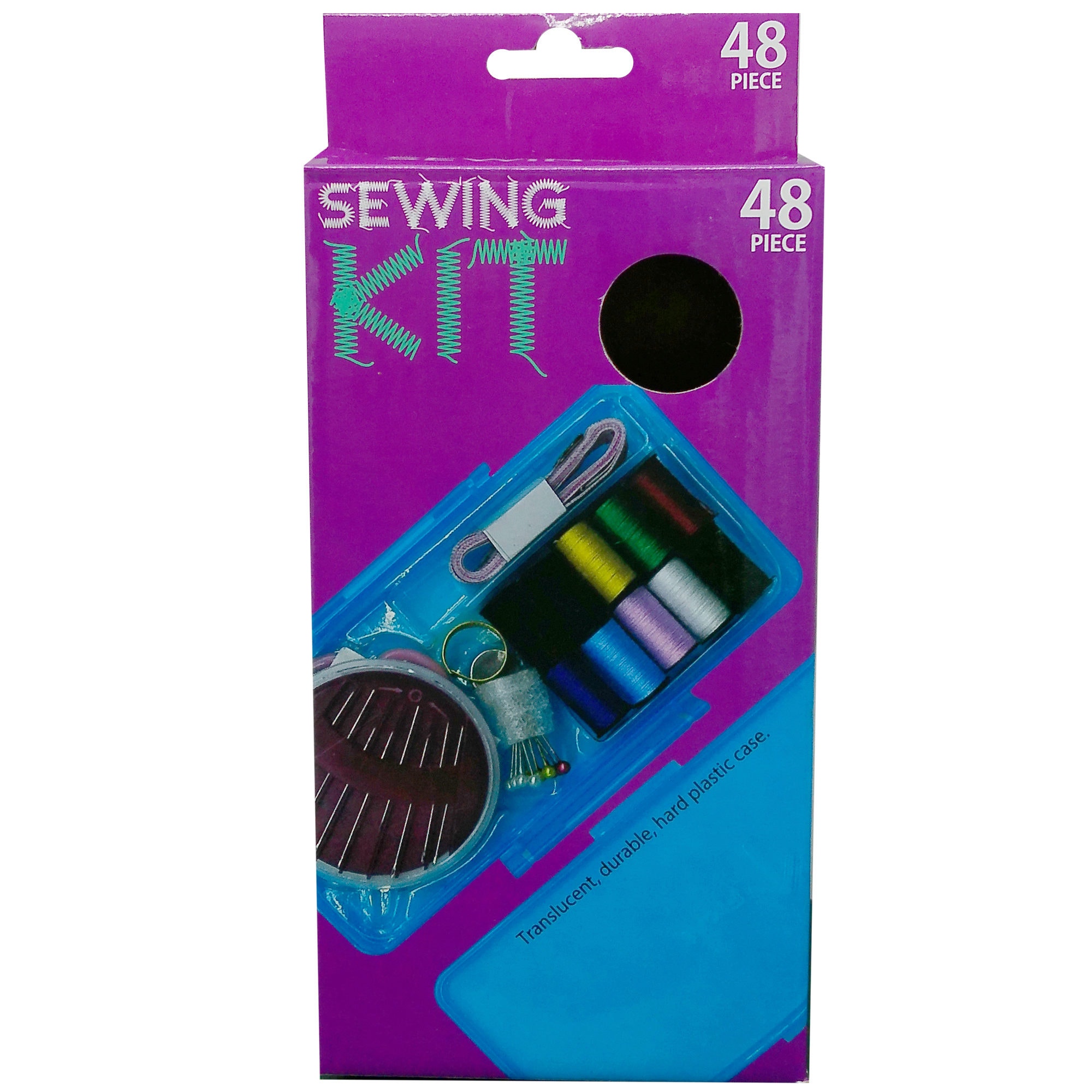 48 Piece Sewing Kit with Colorful Case