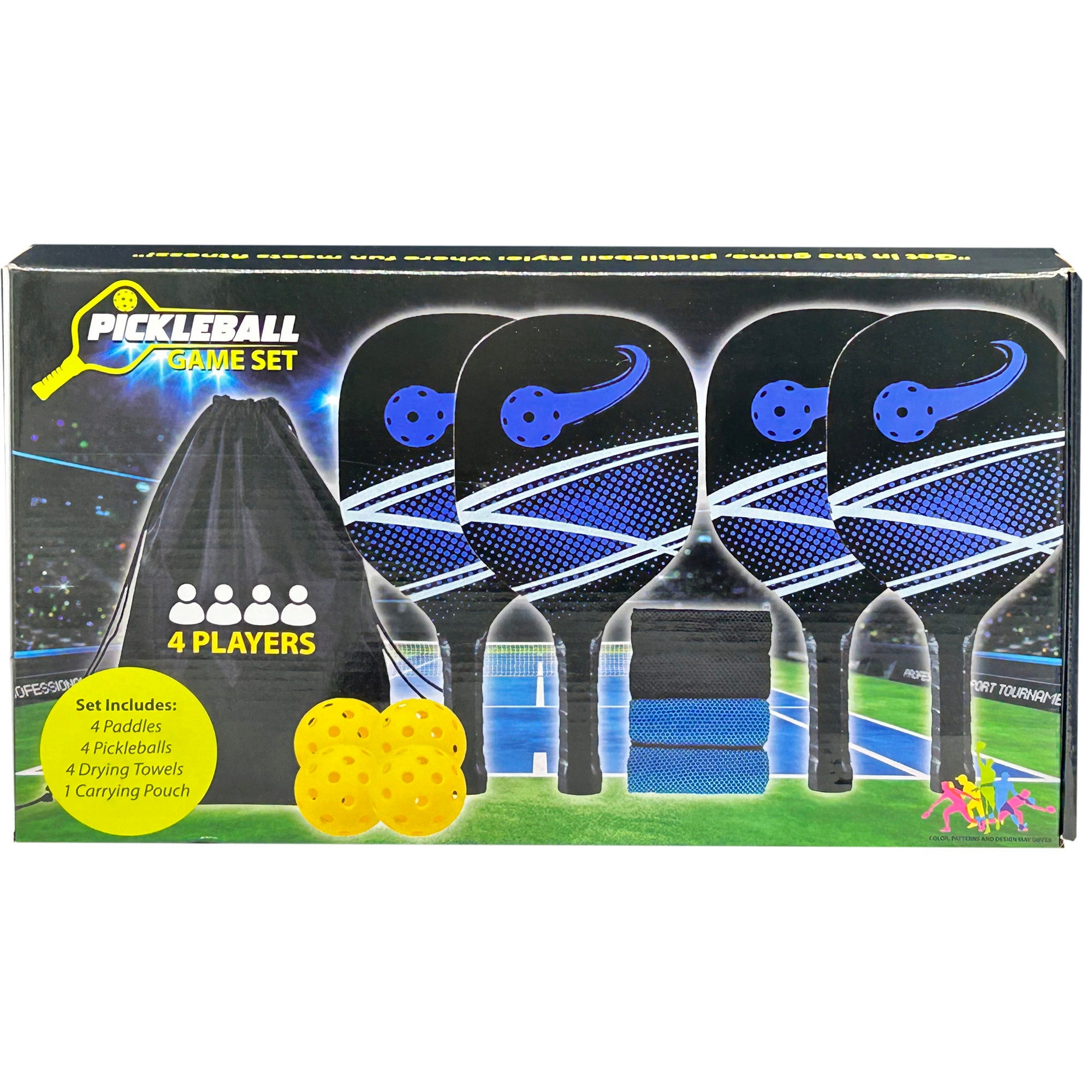 Pickleball Set with 4 Balls, 4 Towels and Carry Bag