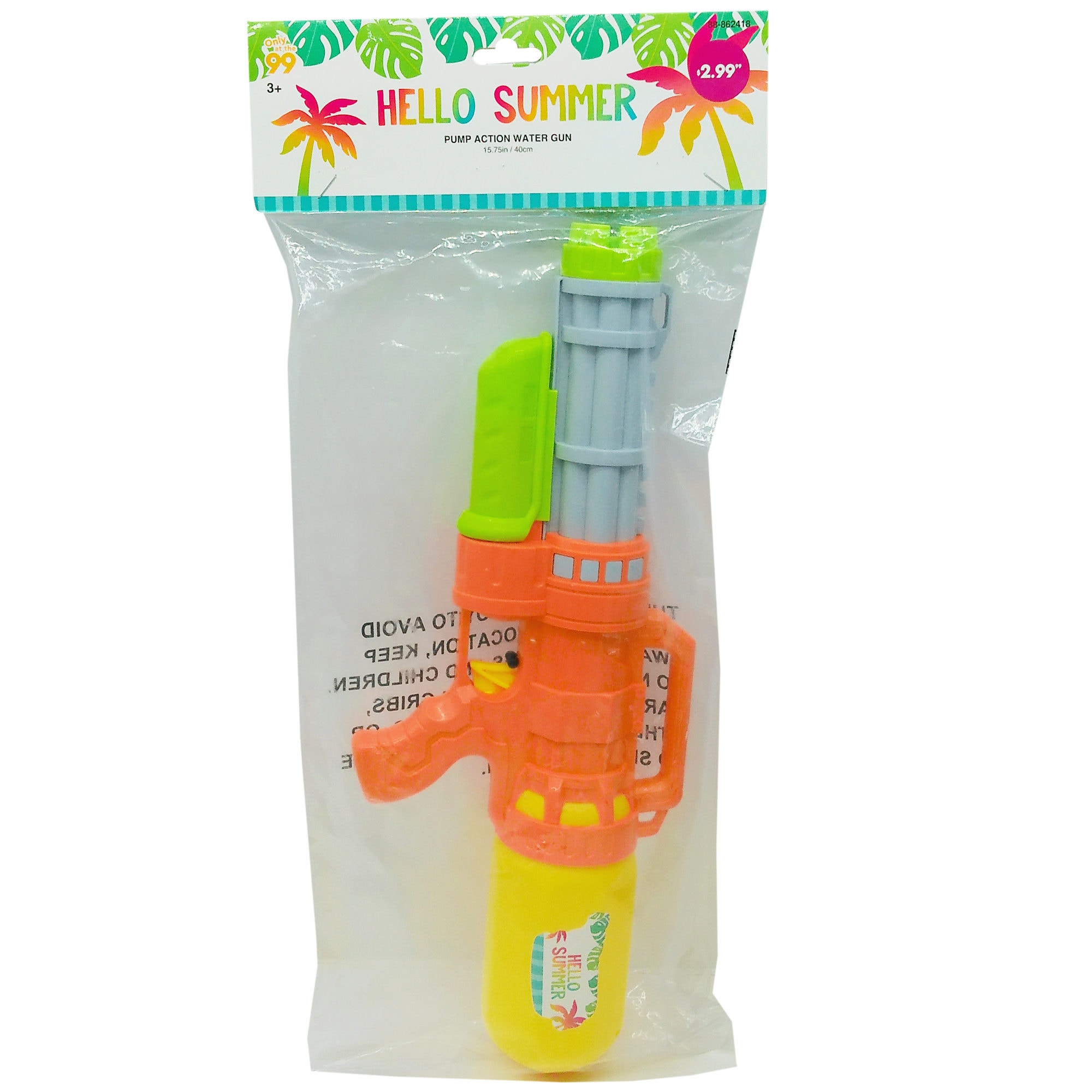 Squirt Blaster Pump Action Water Gun Toy Assorted Colors