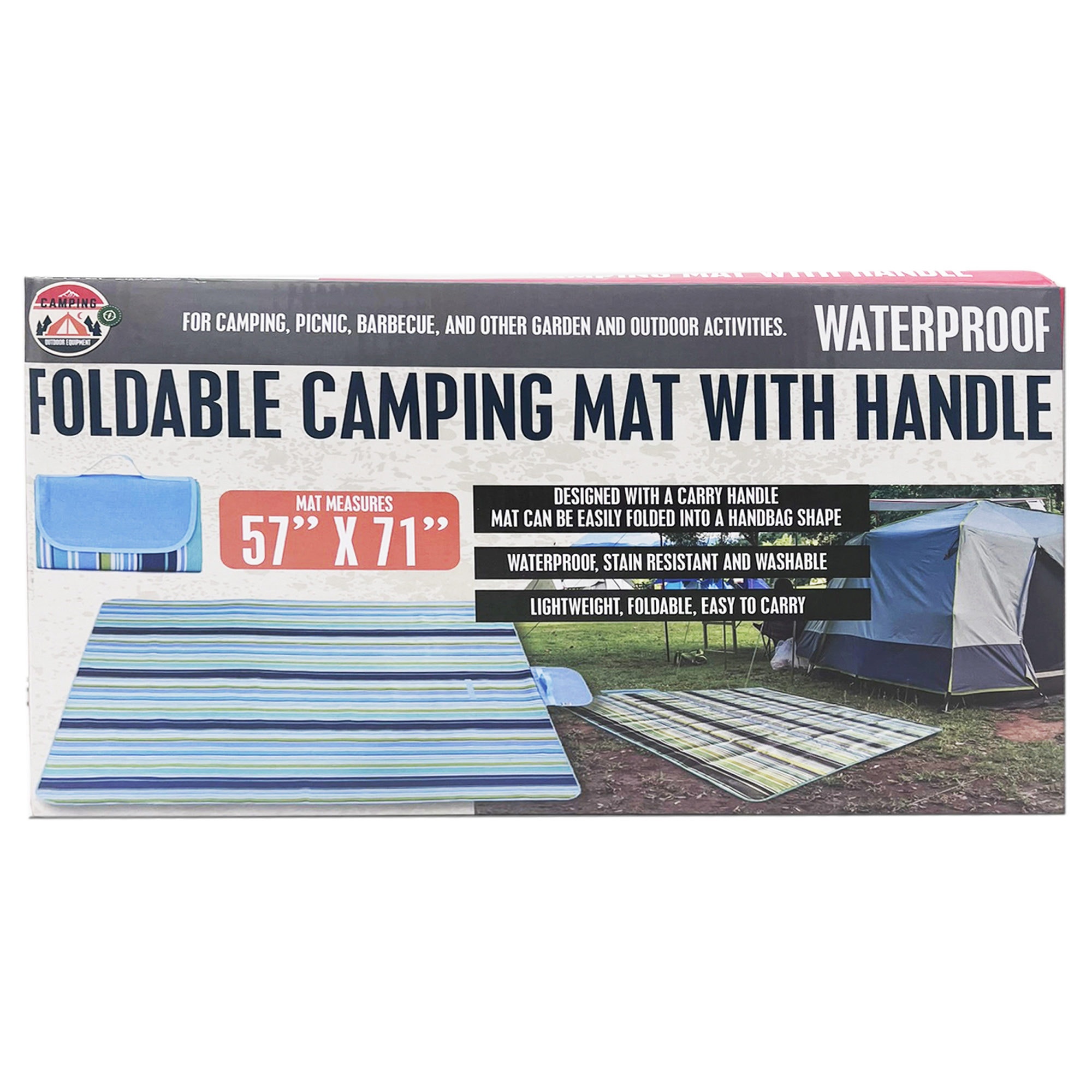 Foldable Waterproof Camping Mat with Carrying Handle