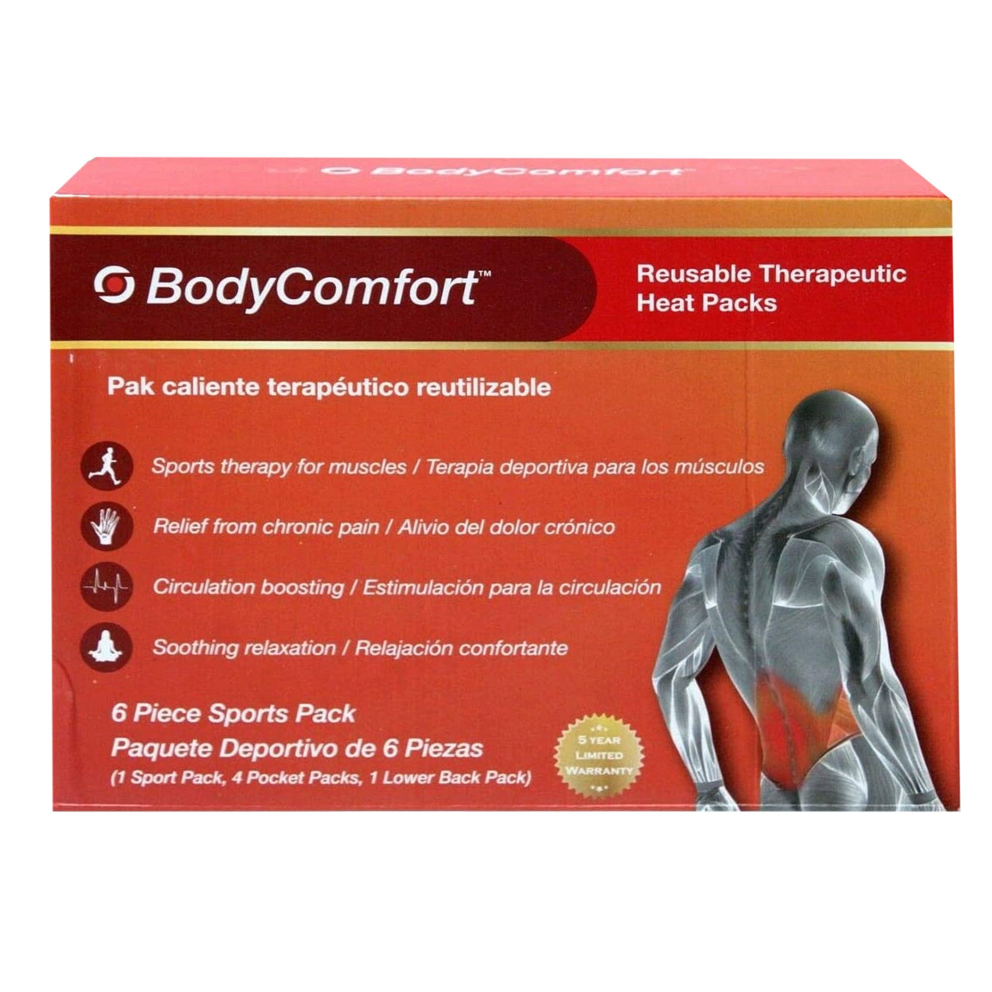 BodyComfort 6 Pack Reusable Therapeutic Heat Packs