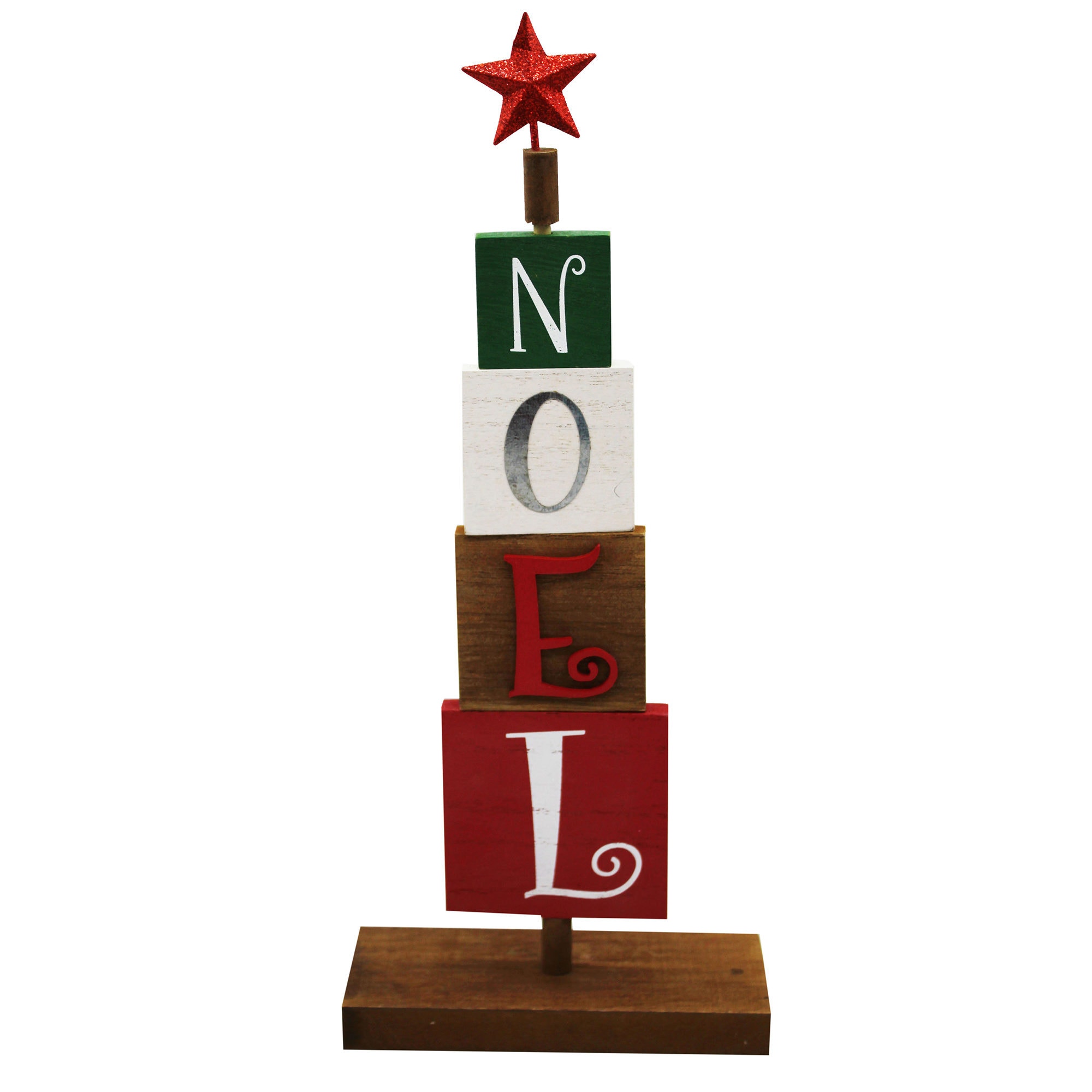 Rotating Noel Block Tabletop Stand